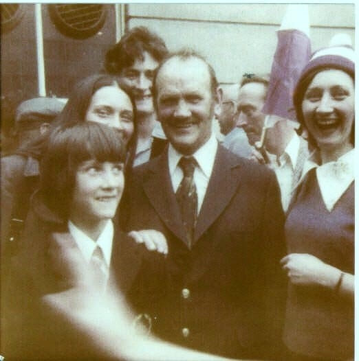 Ryan's hotel in Limerick just after Galway won the league in 1975. Seán is at the back left, Máire is in front of him and Anthony is at the front beside Inky. Deirdre is on the righ