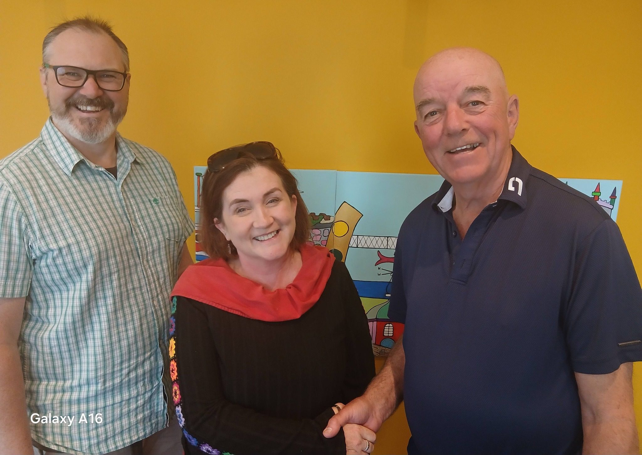 Toastmaster Siobhan Fitzgerald (centre), with Chris Collins (left) and Brian King (right) as she prepared to compete at the final of the Toastmasters International Speech Contest in Tralee,