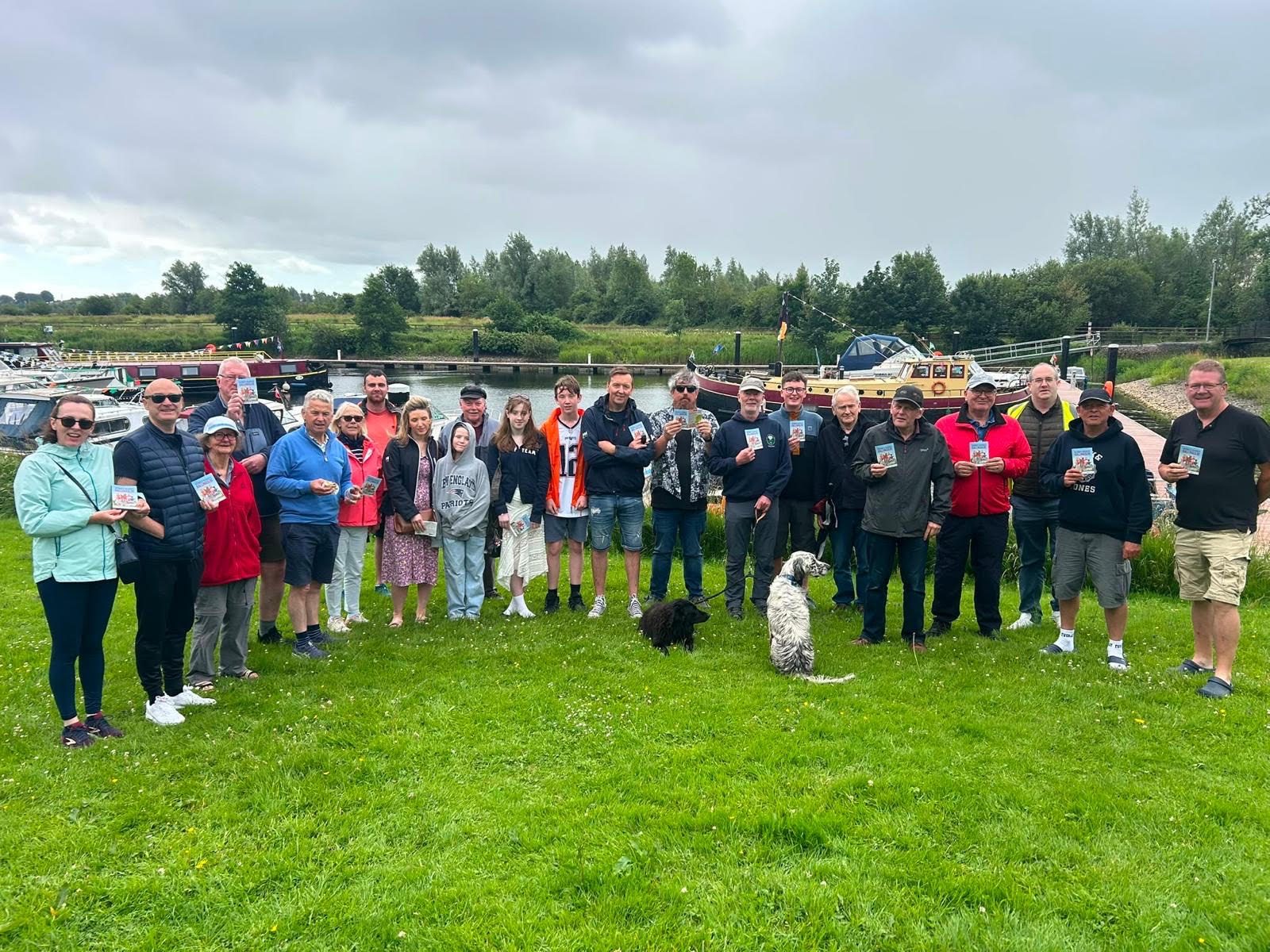 Members of the Freeman Boating Club and some from the District Heritage Society at the start of their heritage tour and walk of the town from the Marina.