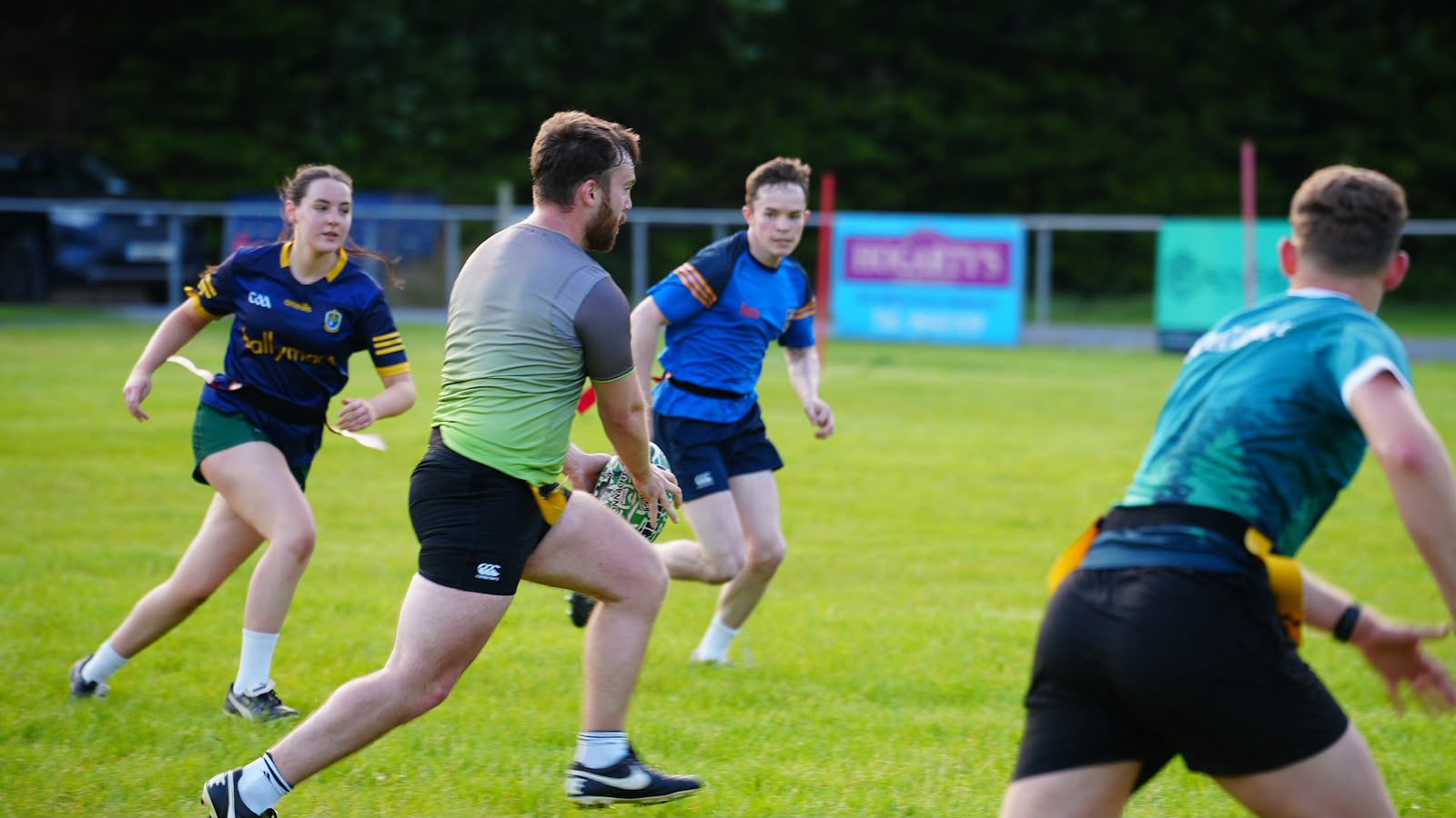Players at a recent game of Tag Rugby.